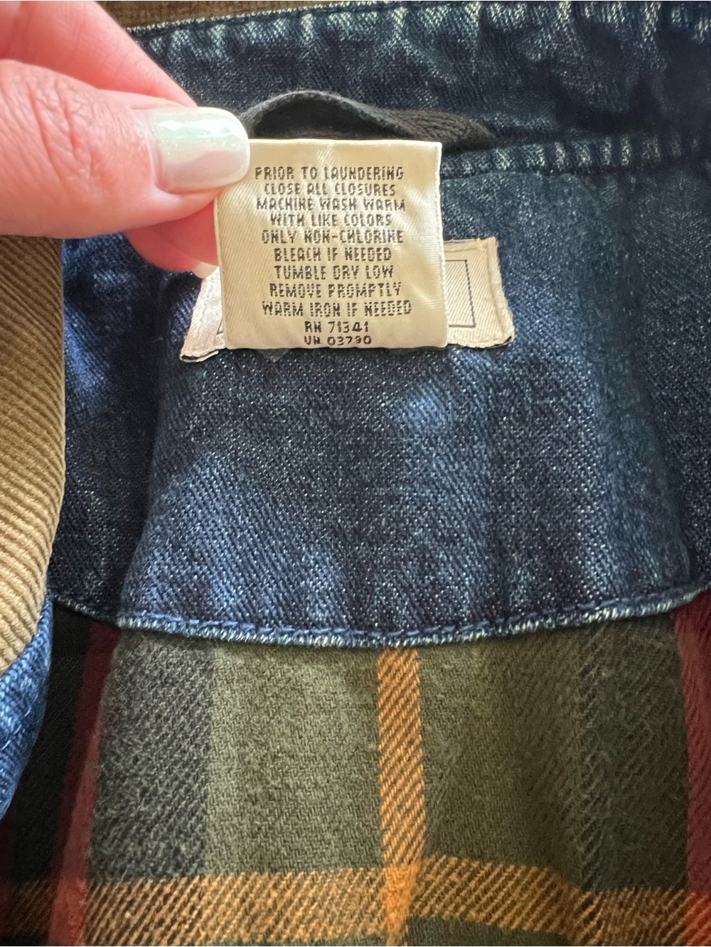 Women’s L.L. Bean 90’s vintage Blue Denim Barn Jacket lined size small - Picture 7 of 12